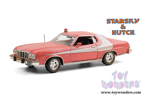 Greenlight Hollywood - Starsky & Hutch Ford Gran Torino Weathered version (1976, 1/24 scale diecast model car, Red) 84121