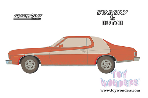 Greenlight Hollywood - Starsky & Hutch Ford Gran Torino Weathered version (1976, 1/24 scale diecast model car, Red) 84121