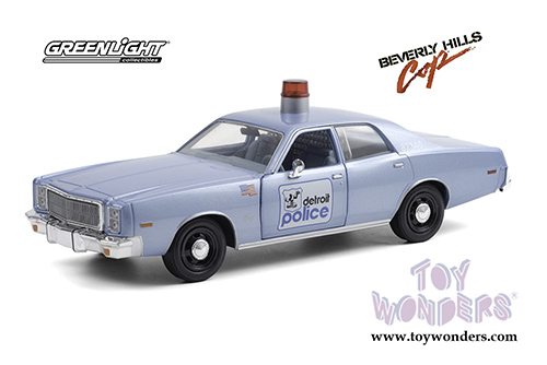 Greenlight Hollywood - Beverly Hills Cop Plymouth Fury Detroit Police (1977, 1/24 scale diecast model car, Light Blue) 84122