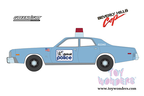 Greenlight Hollywood - Beverly Hills Cop Plymouth Fury Detroit Police (1977, 1/24 scale diecast model car, Light Blue) 84122