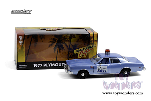 Greenlight Hollywood - Beverly Hills Cop Plymouth Fury Detroit Police (1977, 1/24 scale diecast model car, Light Blue) 84122
