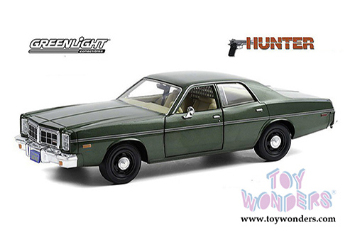 Greenlight Hollywood - Dodge Monaco Police "Hunter" (1984-1991) TV Series (1983-1987) TV Series (1977, 1/24 scale diecast model car, Green) 84123