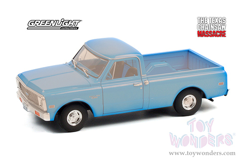Greenlight Hollywood - The Texas Chain Saw Massacre (1974) - Chevrolet&reg; C-10 Pickup Truck (1971, 1/24 scale diecast model car, Light Blue) 84141