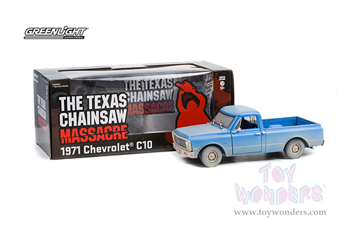 Greenlight Hollywood - The Texas Chain Saw Massacre (1974) - Chevrolet&reg; C-10 Pickup Truck (1971, 1/24 scale diecast model car, Light Blue) 84141