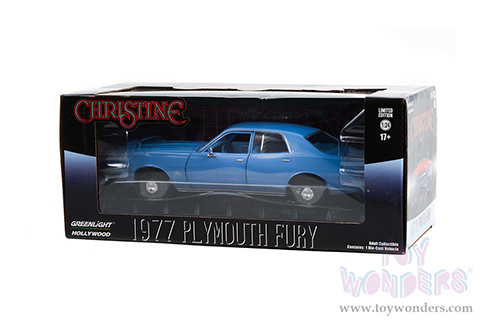 Greenlight Hollywood - Christine (1983) Detective Rudolph Junkins - Plymouth Fury (1977, 1/24 scale diecast model car, Steel Blue) 84142