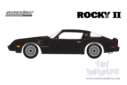 Greenlight Hollywood Series 17 | Pontiac&reg; Firebird&reg; T/A Trans Am Black with Hood Phoenix "Rocky II" (1979, 1/24 scale diecast model car, Black) 84171
