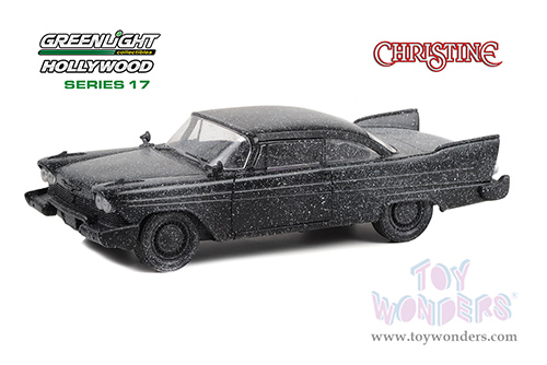 Greenlight Hollywood Series 17 | Plymouth Fury (Scorched Version) "Christine" (1983 Movie) (1958, 1/24 scale diecast model car, Black with Ash) 84172