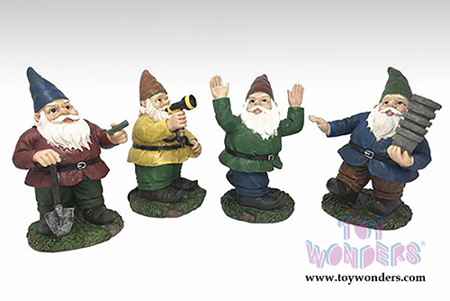 American Diorama Figurine - Garden Gnome Watering Fun II (10" tall, Green) 8447
