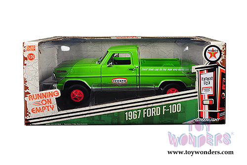 Greenlight - Running on Empty Series 1 | Texaco Oil Ford F-100 Pick Up Truck (1967, 1/24 scale diecast model car, Green) 85012
