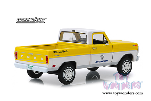 Greenlight - Running on Empty Series 2 | Michelin&reg; Tires Ford-F-100 Pickup Truck (1968, 1/24 scale diecast model car, Yellow/White) 85023