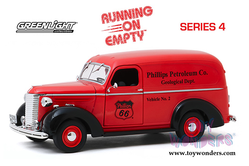 Greenlight - Running on Empty Series 4 | Chevrolet® Panel Truck Phillips 66 Phillips Petroleum Co. Geological Dept. (1939, 1/24 scale diecast model car, Red/Black) 85051
