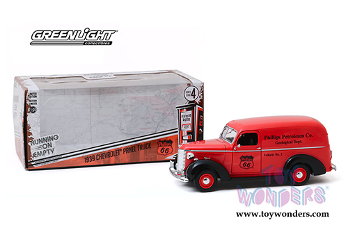 Greenlight - Running on Empty Series 4 | Chevrolet® Panel Truck Phillips 66 Phillips Petroleum Co. Geological Dept. (1939, 1/24 scale diecast model car, Red/Black) 85051