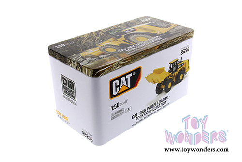Diecast Masters - Caterpillar 980K Wheel Loader Rock Configuration Tractor with Operator - High Line Series (1/50 scale diecast model car, Yellow) 85296