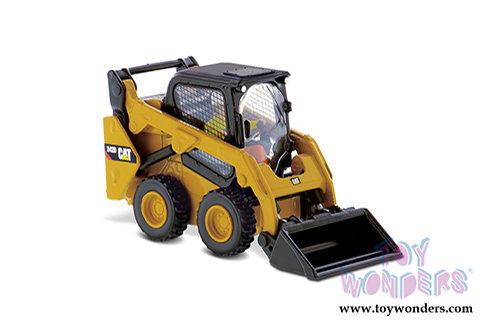 Diecast Masters - Caterpillar 242D Compact Skid Steer Loader with Operator - High Line Series (1/50 scale diecast model car, Yellow) 85525