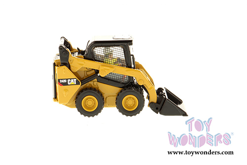 Diecast Masters - Caterpillar 242D Compact Skid Steer Loader with Operator - High Line Series (1/50 scale diecast model car, Yellow) 85525