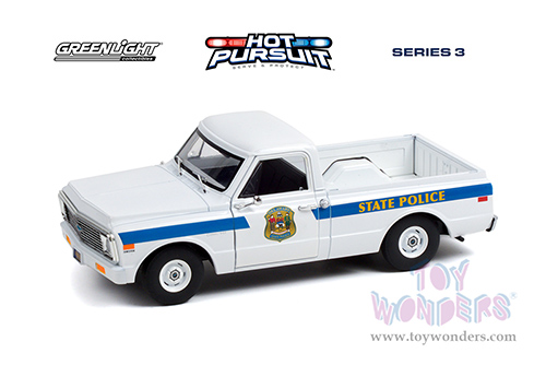 Greenlight - Chevrolet&reg; C-10 Delaware State Police Hot Pursuit Series 3 (1972, 1/24 scale diecast model car, White/Blue) 85531/12