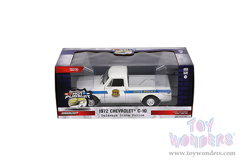 Greenlight - Chevrolet&reg; C-10 Delaware State Police Hot Pursuit Series 3 (1972, 1/24 scale diecast model car, White/Blue) 85531/12