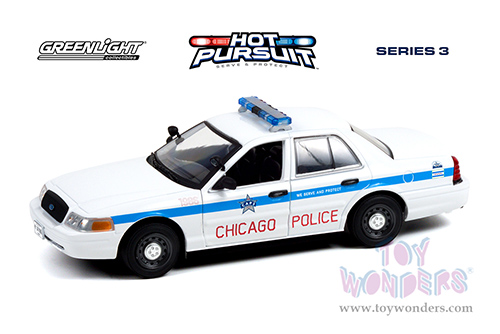 Greenlight - Ford Crown Victoria Police Interceptor - Chicago Police Department Hot Pursuit Series 3 (2008, 1/24 scale diecast model car, White) 85533/12