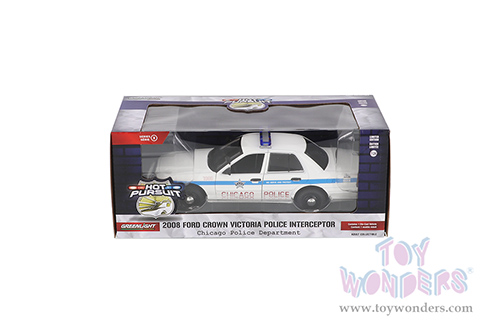 Greenlight - Ford Crown Victoria Police Interceptor - Chicago Police Department Hot Pursuit Series 3 (2008, 1/24 scale diecast model car, White) 85533/12