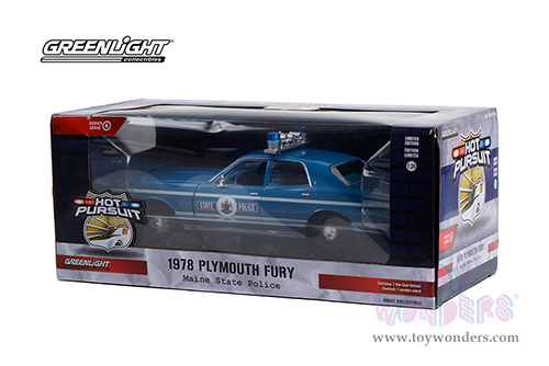 Greenlight - Plymouth Fury Maine State Police - Hot Pursuit Series 6 (1978, 1/24 scale diecast model car, Blue) 85562