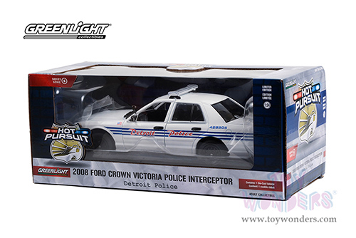 Greenlight - Ford Crown Victoria Police Interceptor Detroit Police - Hot Pursuit Series 6 (2008, 1/24 scale diecast model car, White) 85563