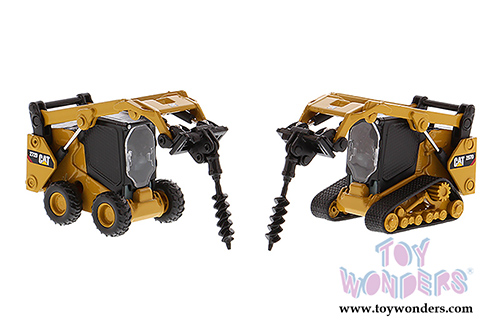 Diecast Masters - Caterpillar 272D2 Skid Steer Loader and Caterpillar 297D2 Multi Terrain Track Loader - set of 2 (1/64 scale diecast model car, Yellow/Black) 85609