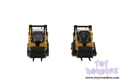 Diecast Masters - Caterpillar 272D2 Skid Steer Loader and Caterpillar 297D2 Multi Terrain Track Loader - set of 2 (1/64 scale diecast model car, Yellow/Black) 85609