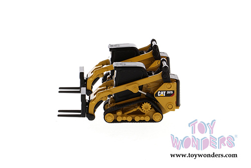 Diecast Masters - Caterpillar 272D2 Skid Steer Loader and Caterpillar 297D2 Multi Terrain Track Loader - set of 2 (1/64 scale diecast model car, Yellow/Black) 85609