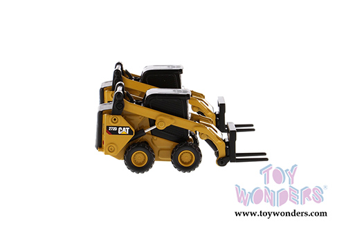 Diecast Masters - Caterpillar 272D2 Skid Steer Loader and Caterpillar 297D2 Multi Terrain Track Loader - set of 2 (1/64 scale diecast model car, Yellow/Black) 85609