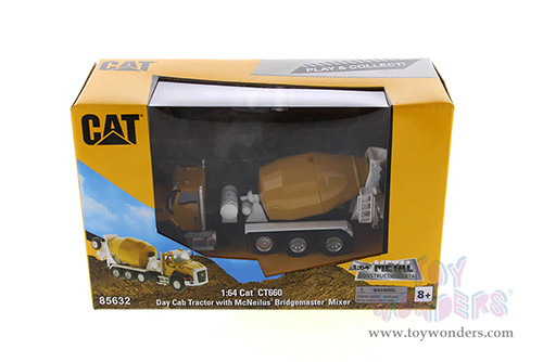 Diecast Masters - Caterpillar® CT660 McNeilus Bridgemaster Concrete-Mixer - Play & Collect! Series (1/64 scale diecast model car, Yellow) 85632 MAP: $24.99