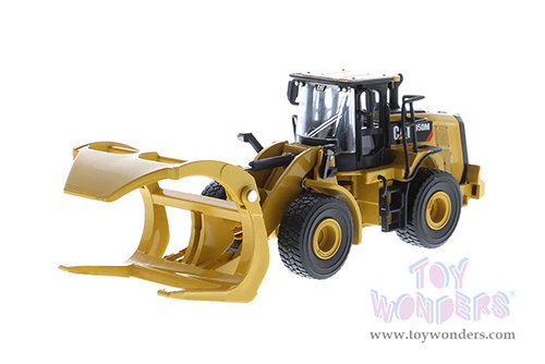 Diecast Masters - Caterpillar® 950M Wheel Loader with Log Fork and Bucket Attachment with Two Log Poles - Play & Collect! Series (1/64 scale diecast model car, Yellow) 85635 MAP: $34.99