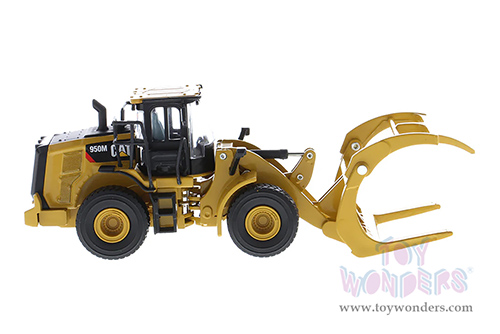 Diecast Masters - Caterpillar® 950M Wheel Loader with Log Fork and Bucket Attachment with Two Log Poles - Play & Collect! Series (1/64 scale diecast model car, Yellow) 85635 MAP: $34.99
