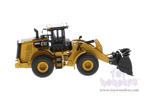 Diecast Masters - Caterpillar® 950M Wheel Loader with Log Fork and Bucket Attachment with Two Log Poles - Play & Collect! Series (1/64 scale diecast model car, Yellow) 85635 MAP: $34.99