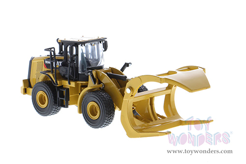 Diecast Masters - Caterpillar® 950M Wheel Loader with Log Fork and Bucket Attachment with Two Log Poles - Play & Collect! Series (1/64 scale diecast model car, Yellow) 85635 MAP: $34.99