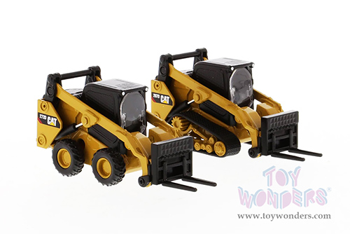 Diecast Masters - Caterpillar® 272D2 Skid Steer Loader & Cat 297D2 Compact Track Loader Twin Pack - Play & Collect! Series (1/64 scale diecast model car, Yellow/Black) 85693 MAP: $24.99