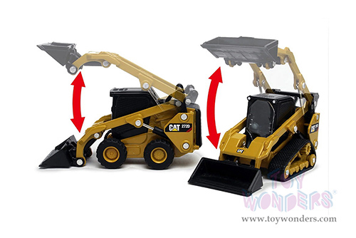 Diecast Masters - Caterpillar® 272D2 Skid Steer Loader & Cat 297D2 Compact Track Loader Twin Pack - Play & Collect! Series (1/64 scale diecast model car, Yellow/Black) 85693 MAP: $24.99