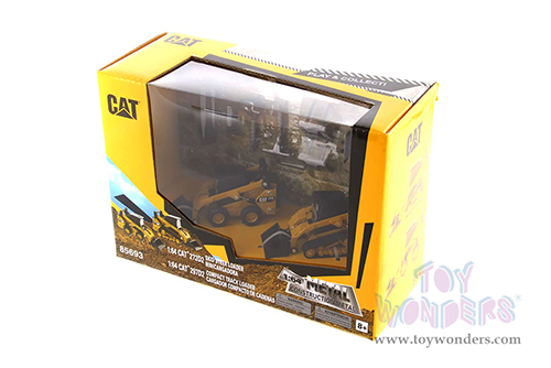 Diecast Masters - Caterpillar® 272D2 Skid Steer Loader & Cat 297D2 Compact Track Loader Twin Pack - Play & Collect! Series (1/64 scale diecast model car, Yellow/Black) 85693 MAP: $24.99