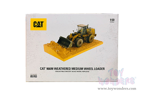 Diecast Masters - Caterpillar&reg; 966M Weathered Wheel Loader with operator - Weathered Series (1/50 scale diecast model car, Yellow/Black) 85703