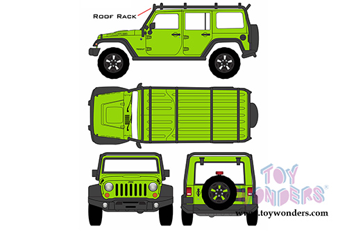 Greenlight - All Terrain Jeep Wrangler (2013, 1/43 scale diecast model car, Gecko Green) 86078