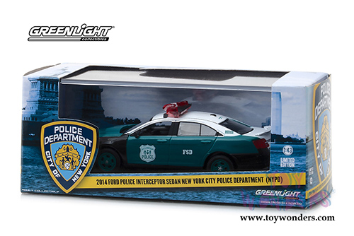 Greenlight - Ford Police Interceptor Sedan New York City Police Department (NYPD) (2014, 1/43 scale diecast model car, Green w/White) 86094