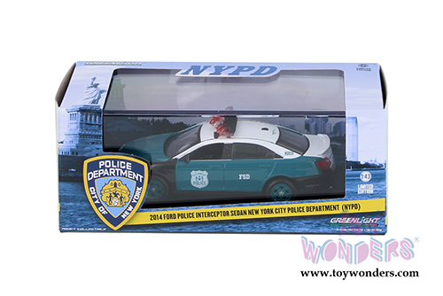 Greenlight - Ford Police Interceptor Sedan New York City Police Department (NYPD) (2014, 1/43 scale diecast model car, Green w/White) 86094