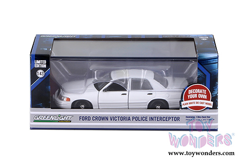 Greenlight - Ford Crown Victoria Police Interceptor (1/43 scale diecast model car, White) 86095