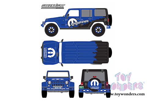 Greenlight - All Terrain Jeep&reg; Wrangler Unlimited Mopar (2012, 1/43 scale diecast model car, Blue) 86099
