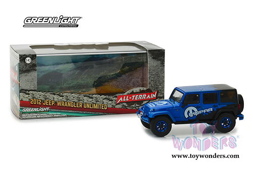 Greenlight - All Terrain Jeep&reg; Wrangler Unlimited Mopar (2012, 1/43 scale diecast model car, Blue) 86099