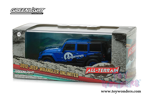 Greenlight - All Terrain Jeep&reg; Wrangler Unlimited Mopar (2012, 1/43 scale diecast model car, Blue) 86099