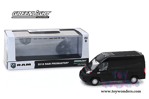Greenlight - Dodge Ram ProMaster 2500 Cargo Van High Roof  (2018, 1/43 scale diecast model car, Brilliant Black) 86153