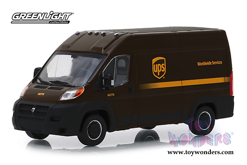 Greenlight - Dodge Ram ProMaster 2500 Cargo Van High Roof - United Parcel Service (UPS) Worldwide Services (2018, 1/43 scale diecast model car, Dark Brown) 86156