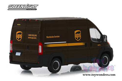 Greenlight - Dodge Ram ProMaster 2500 Cargo Van High Roof - United Parcel Service (UPS) Worldwide Services (2018, 1/43 scale diecast model car, Dark Brown) 86156