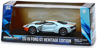 Greenlight - Ford GT #9 Heritage Edition - Gulf® Oil (2019, 1/43 scale diecast model car, Light Blue w/ Orange Stripes) 86159