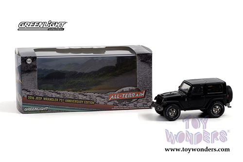Greenlight - All Terrain Jeep&reg; Wrangler 75th Anniversary Edition (2016, 1/43 scale diecast model car, Black) 86187